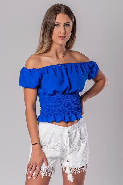 Modrý crop top Hanna