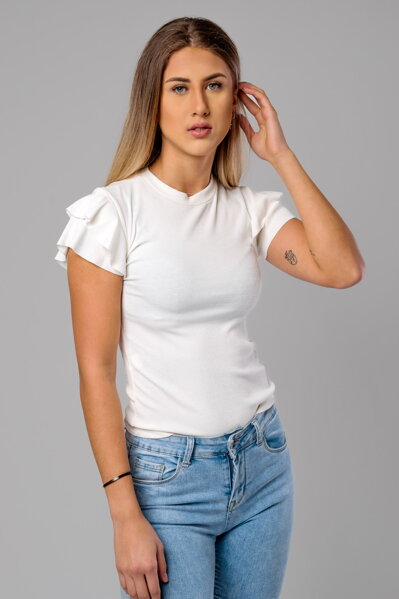 Biely basic top Zita