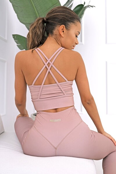 Svetlohnedý fitness top X Back