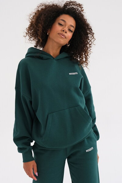 Tmavozelená mikina s kapucňou Pure Deep Green