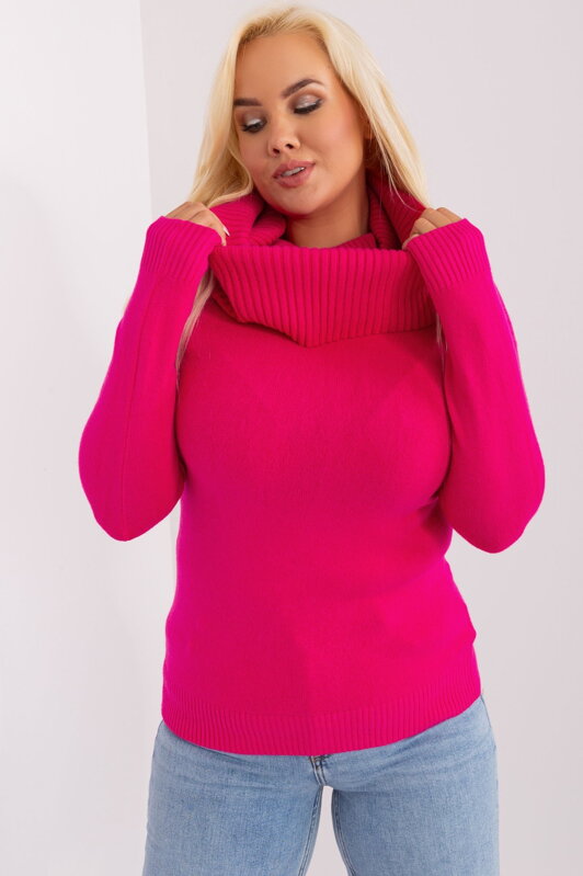 Fuchsiový rolák Plus Size Fuchsiový rolák Plus Size