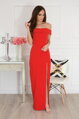 Červené šaty s rázporkom Iwetta