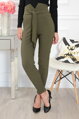 Khaki elegantné nohavice Olave
