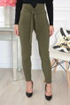 Khaki elegantné nohavice Olave