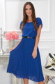 Kráľovské modré plisované šaty Paloma