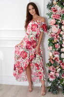 Kvetované asymetrické šaty Alzona