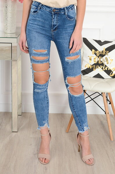 Dámske dierované džínsy