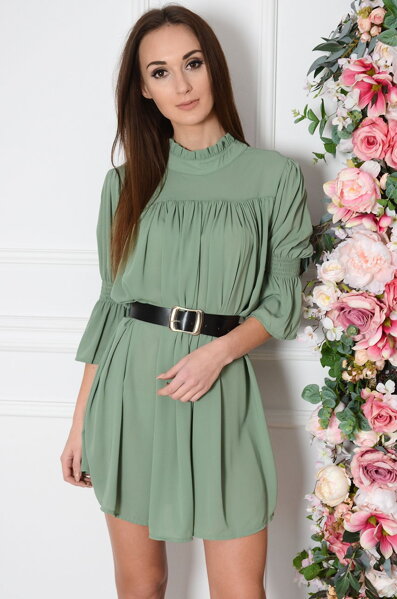 Oversize šaty s opaskom zelené Liliane