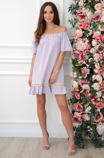 Letné liliové šaty Ozjana