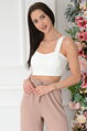 Smotanovo-biely crop top Rael