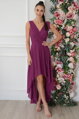 Purpurové asymetrické šaty Ottavia