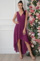 Purpurové asymetrické šaty Ottavia