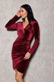 Brokátové velúrové šaty Gizia burgundy