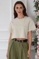 Béžový crop top Mayki
