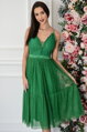 Zelené krajkované midi šaty Sandy