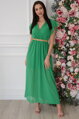 Šifónové zelené šaty Fargot maxi