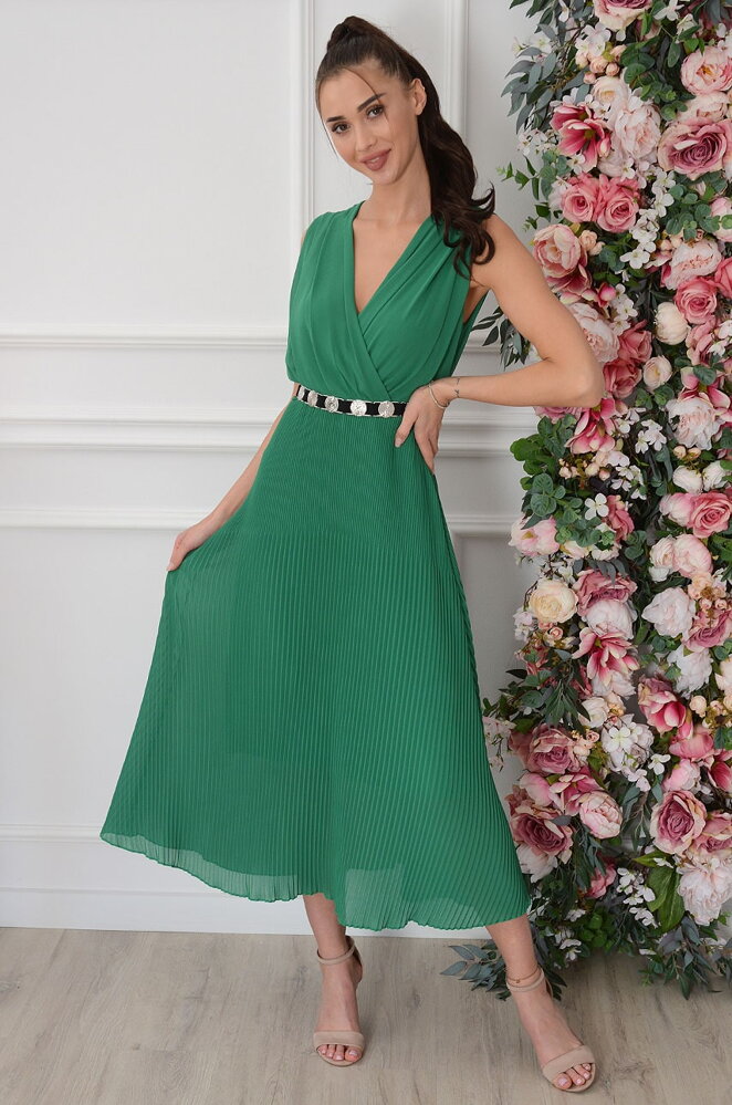 Plisované šaty Zoja zelené