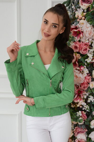 Zelená semišová bunda Pinky