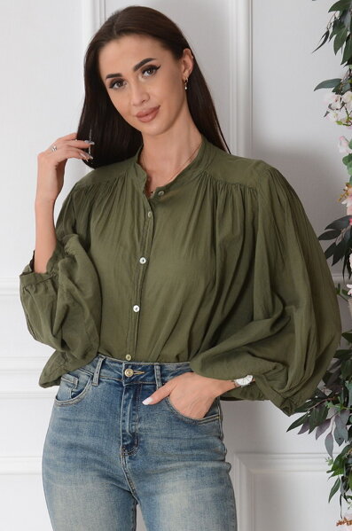 Oversize košeľa Crissa khaki