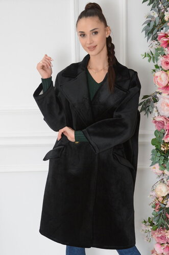 Čierny oversize kabát Niguel