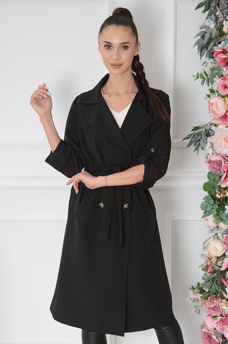 Čierny trenčkot Ysabel